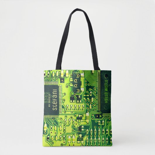 Tote Bag Carte verte PCB, circuit imprimé de pièces électro (Devant)