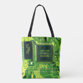 Tote Bag Carte verte PCB, circuit imprimé de pièces électro (Dos)