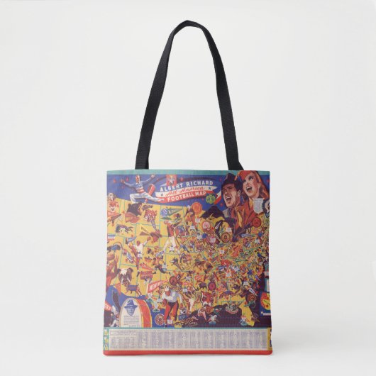 Tote Bag Carte vintage cent pour cent américaine du (Devant)