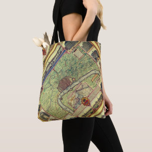 Tote Bag Carte vintage d'Anvers, Belgique