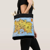 Tote Bag Carte vintage de Jersey (De près)