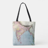 Tote Bag Carte vintage de l'Inde | 1877 (Dos)