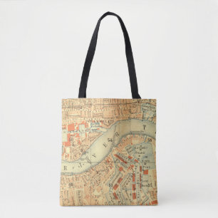 Tote Bag Carte Vintage de Londres Thames