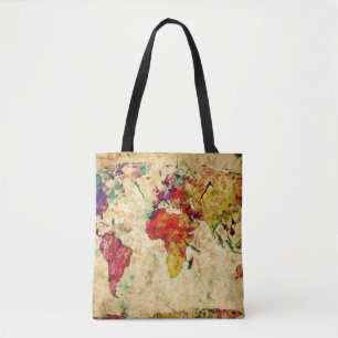 Tote Bag Carte vintage du monde