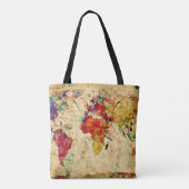 Tote Bag Carte vintage du monde (Dos)