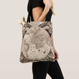 Tote Bag Carte vintage du monde