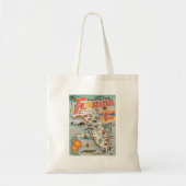 Tote Bag Carte vintage Floride attractions (Devant)