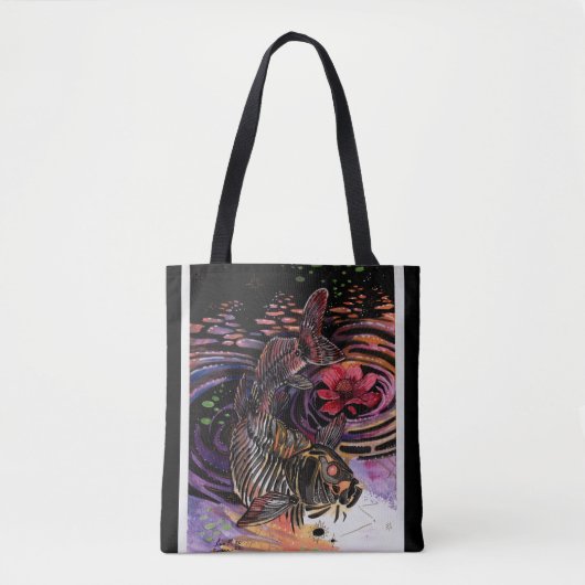 Tote Bag Cartes de mémoire Vibes d'automne Koi Skeleton Réf (Devant)