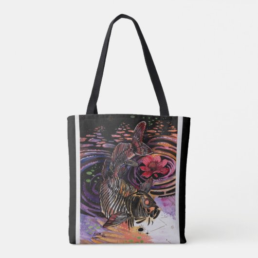Tote Bag Cartes de mémoire Vibes d'automne Koi Skeleton Réf (Dos)