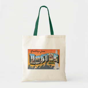 Tote Bag Cartes de voyage vintage de Boston Massachusetts