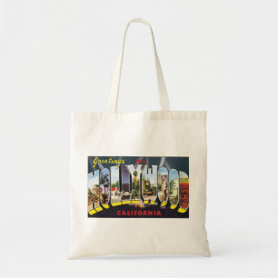 Tote Bag Cartes de voyage vintage de Hollywood Californie