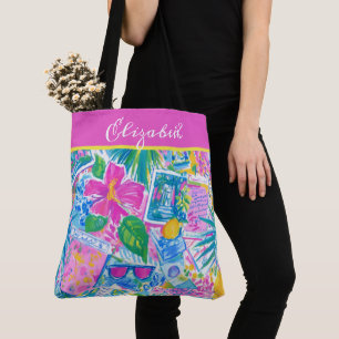 Tote Bag Cartes postales personnalisées de plage tropicale