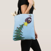 Tote Bag Cartographie Oiseau Noël étoile Arbre de Noël (De près)
