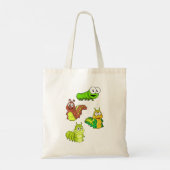 Tote Bag Carton Caterpillar Vert Jaune Brown (Dos)