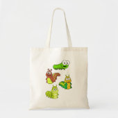 Tote Bag Carton Caterpillar Vert Jaune Brown (Devant)