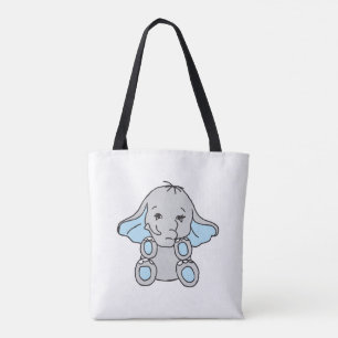 Tote Bag Carton d'éléphant Motif dessiné à la main bleue