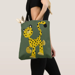Tote Bag Carton joyeux mignon Cheetah
