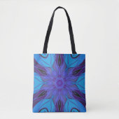 Tote Bag Carton Mandala Flower bleu et violet (Devant)