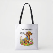 Tote Bag Carton mignon AI Dachshund Maman (Devant)