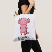 Tote Bag Cartoon Axolotl à main mignon (De près)