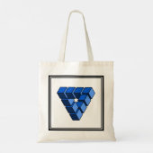 Tote Bag Cartoon Bleu Jouet Noir Blocs Triangle Tot Graphiq (Dos)