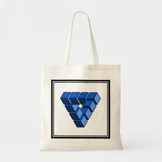 Tote Bag Cartoon Bleu Jouet Noir Blocs Triangle Tot Graphiq (Devant)