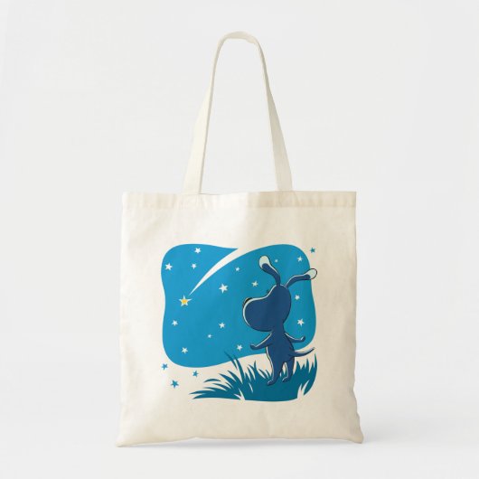 Tote Bag Cartoon Chien Chien Chiot Tir Star Ciel bleu (Devant)