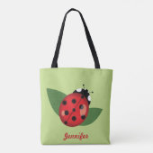 Tote Bag Cartoon Cute Ladybug Avec Nom Personnalisé (Dos)