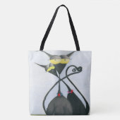 Tote Bag Cartoon de chats gris et noir (Devant)