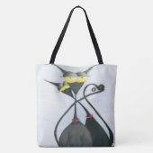 Tote Bag Cartoon de chats gris et noir (Dos)