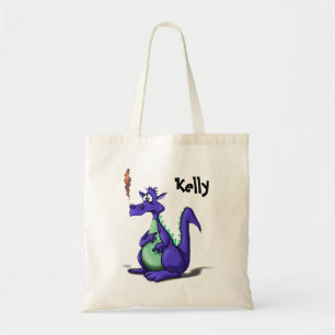 Tote Bag Cartoon de dragon violet inquiété