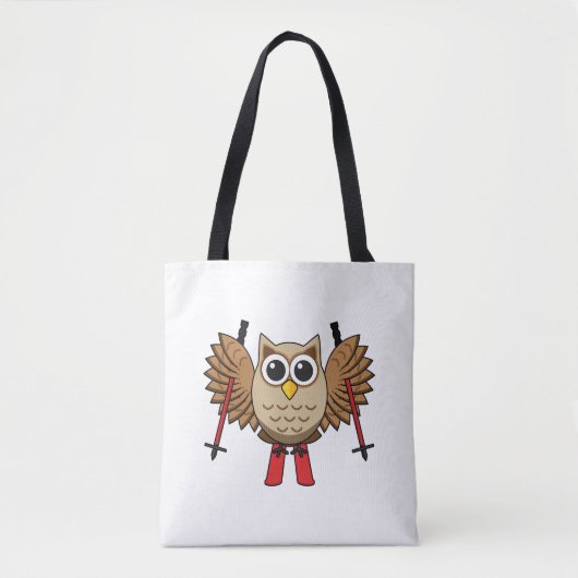 Tote Bag Cartoon de ski de Chouette (Devant)