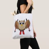 Tote Bag Cartoon de ski de Chouette (De près)