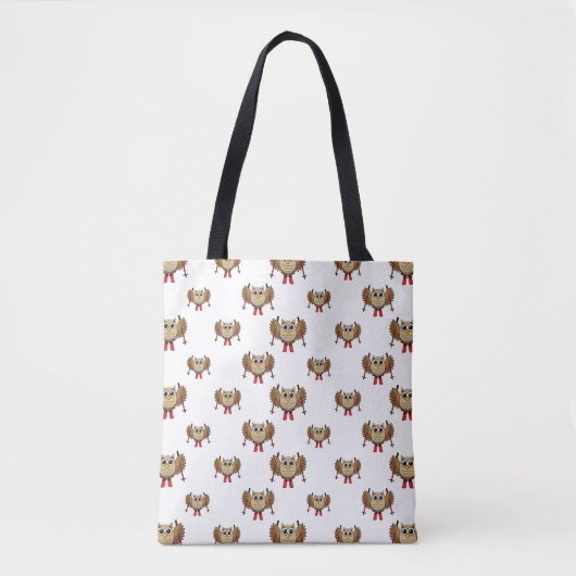 Tote Bag Cartoon de ski de Chouette (Devant)