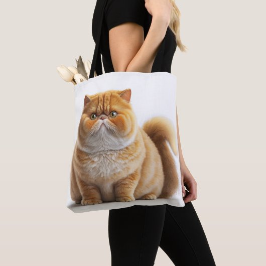 TOTE BAG CARTOON EXOTIQUE EN PLEIN AIR BLANC ORANGE (De près)
