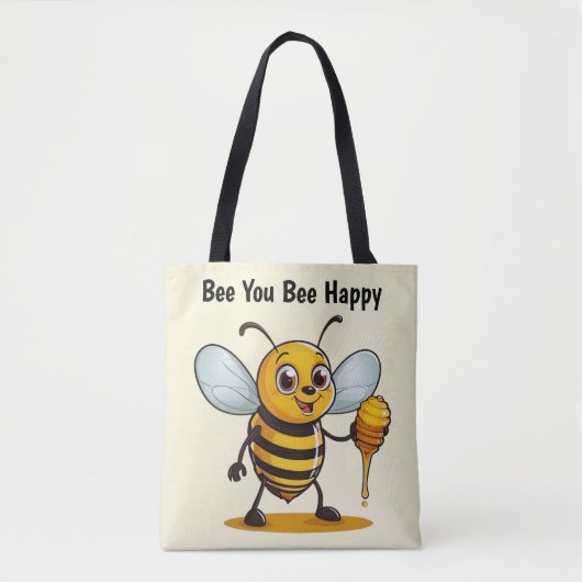 Tote Bag Cartoon Honey Bee Personnalisé (Devant)