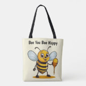 Tote Bag Cartoon Honey Bee Personnalisé (Dos)