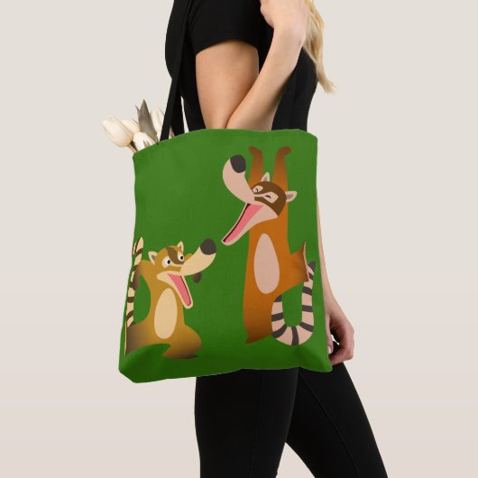 Tote Bag Cartoon joyeux Cute Coatimundis (De près)
