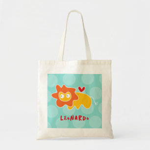 Tote Bag Cartoon mignon Lion Jaune Love Dots amusants Garço