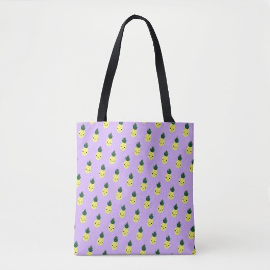 Tote Bag Cartoon mignon Motif d'ananas Kawaii (Devant)