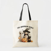 Tote Bag Cartoon mignon sorcier fantôme Citrouilles famille (Devant)