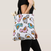 Tote Bag Cartoon Pastel Cute Baby Ducks Canards Colliers Wh (De près)