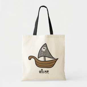 Tote Bag Cartoon Pirate Ship Skuls & Bones Halloween Party