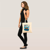 Tote Bag Cartoon Steamship sur Ocean Waves Art nautique
