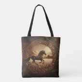 Tote Bag Carving En Cuir, Ranch À Cheval (Dos)