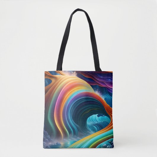 Tote Bag Cascade arc-en-ciel lumineuse gracieuse (Devant)