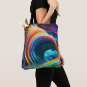 Tote Bag Cascade arc-en-ciel lumineuse gracieuse (De près)