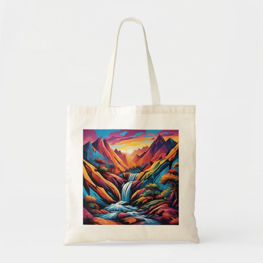 Tote Bag Cascade au lever du soleil 3 (Devant)
