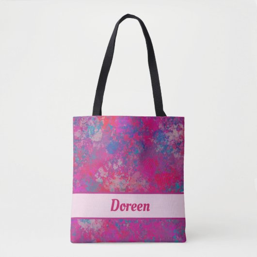 Tote Bag Cascade de couleur rose et bleu moderne (Devant)