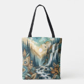 Tote Bag Cascade de Forest Mountain Boho Motif naturel (Dos)